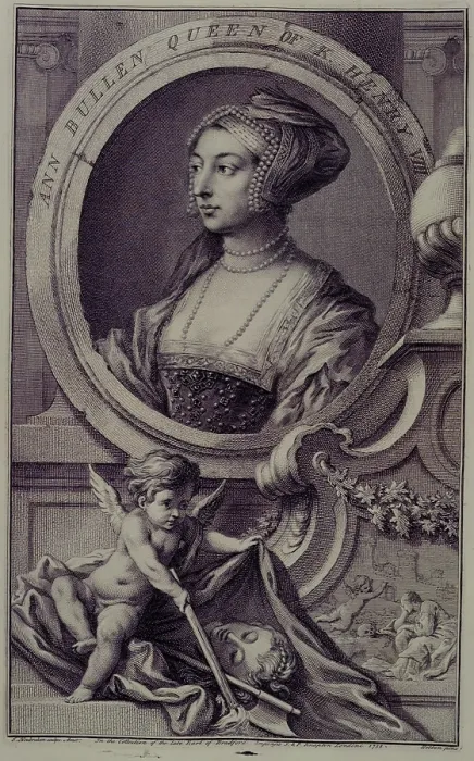 Framed Print : Ann Bullen Queen of K. Henry VIII, c1743-c1751. Creators: Jacobus Houbraken, George Vertue Framed Print : Ann Bullen Queen of K. Henry VIII, c1743-c1751. Creators: Jacobus Houbraken, George Vertue