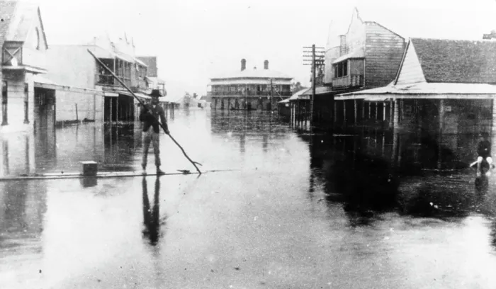 Framed Print : Ann Street, Fortitude Valley, 1893, Flood. Creator: James Clark Framed Print : Ann Street, Fortitude Valley, 1893, Flood. Creator: James Clark