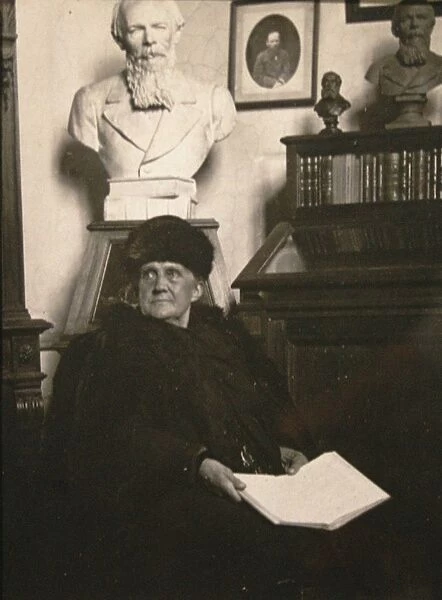 Anna Grigoryevna Dostyevskaya in the Dostoyevsky Room of the Historical Museum of Moscow, 1916
