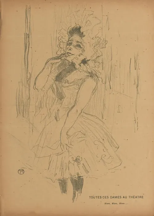 Framed Print : Anna Held dans Toutes ces Dames au Théâtre, 1895. Creator: Toulouse-Lautrec, Henri, de (1864-1901) Framed Print : Anna Held dans Toutes ces Dames au Théâtre, 1895. Creator: Toulouse-Lautrec, Henri, de (1864-1901)