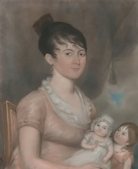 Framed Print : Anna Margaret Blake and Her Two Children, c. 1808. Creator: Unknown Framed Print : Anna Margaret Blake and Her Two Children, c. 1808. Creator: Unknown