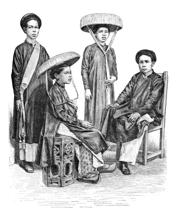 Framed Print : Annamese chiefs and women, Vietnam, 1895 Framed Print : Annamese chiefs and women, Vietnam, 1895