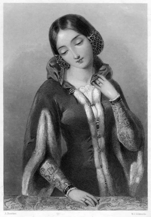 Framed Print : Anne of Bohemia, Queen Consort of Richard II of England. Artist: WJ Edwards Framed Print : Anne of Bohemia, Queen Consort of Richard II of England. Artist: WJ Edwards