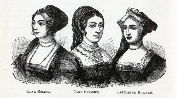 Framed Print : Anne Boleyn. Jane Seymour. Katharine Howard, 1882. Artist: Anonymous Framed Print : Anne Boleyn. Jane Seymour. Katharine Howard, 1882. Artist: Anonymous