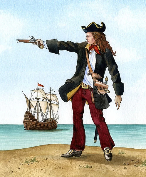 Anne Bonny, c1698, Irish Pirate. Artist: Karen Humpage
