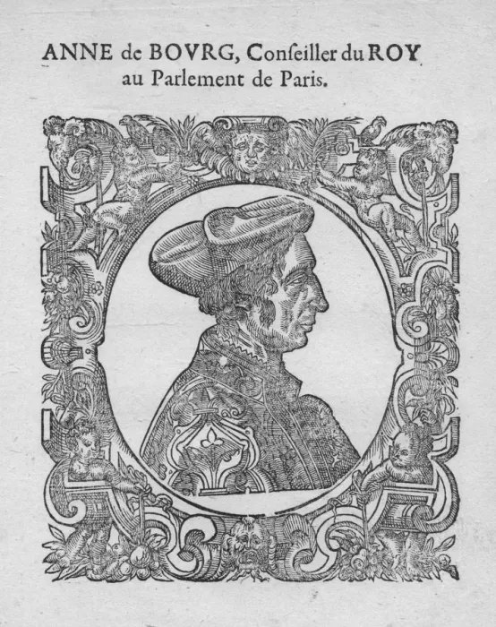Framed Print : Anne de Bourg, Conseiller du Roy au Parlement de Paris, c18th century Framed Print : Anne de Bourg, Conseiller du Roy au Parlement de Paris, c18th century