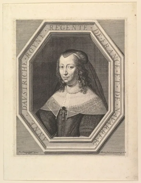Framed Print : Anne d Autriche, reine de France, en deuil de cour. Creator: Jean Morin Framed Print : Anne d Autriche, reine de France, en deuil de cour. Creator: Jean Morin