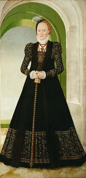 Anne of Denmark (1532-1585), Electress of Saxony, after 1565. Creator: Cranach, Lucas, the Younger (1515-1586)