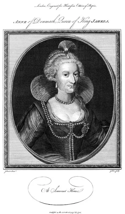 Framed Print : Anne of Denmark (1574-1619), queen consort of King James I, 1786. Artist: John Goldar Framed Print : Anne of Denmark (1574-1619), queen consort of King James I, 1786. Artist: John Goldar