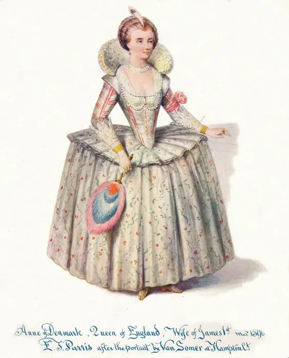 Framed Print : Anne of Denmark, Queen of England, Wife of James 1st, 19th century. Artist: Edmund Thomas Parris Framed Print : Anne of Denmark, Queen of England, Wife of James 1st, 19th century. Artist: Edmund Thomas Parris