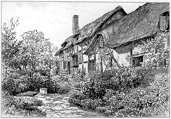 Anne Hathaways cottage at Shottery, Stratford-upon-Avon, Warwickshire, 1885. Artist: Edward Hull