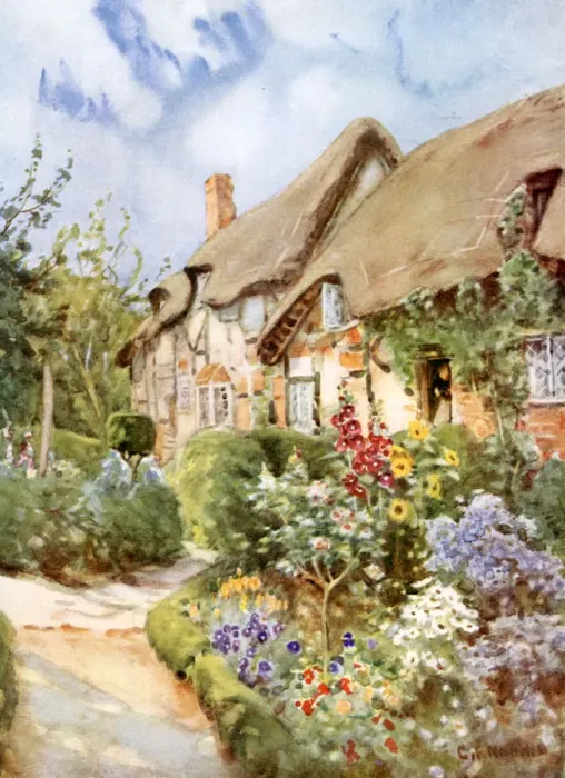 Framed Print : Anne Hathaways Cottage, Shottery, Warwickshire, 1924-1926. Artist: George F Nicholls Framed Print : Anne Hathaways Cottage, Shottery, Warwickshire, 1924-1926. Artist: George F Nicholls