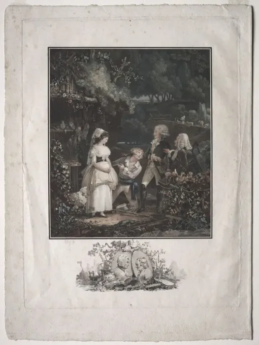 Framed Print : Annette and Lubin, 1789. Creator: Philibert Louis Debucourt (French, 1755-1832) Framed Print : Annette and Lubin, 1789. Creator: Philibert Louis Debucourt (French, 1755-1832)