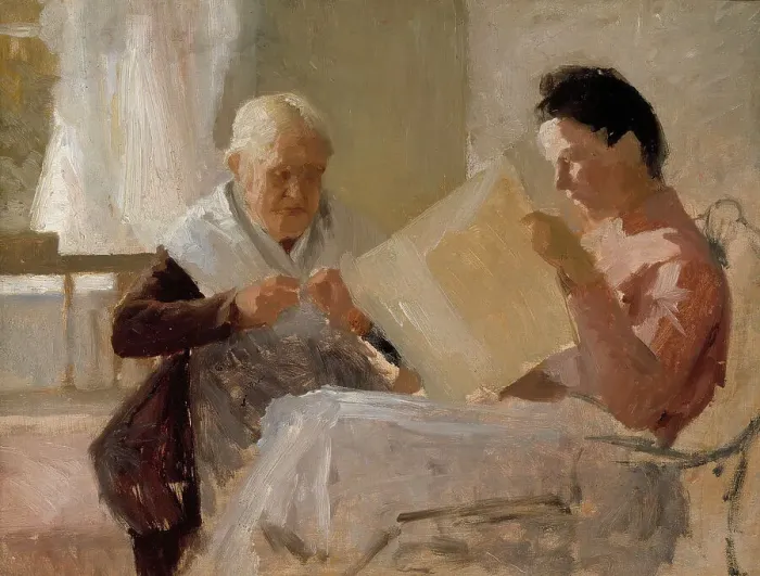 Framed Print : Annie Edelfelt with Fredrika Snygg, 1888. Creator: Albert Edelfelt Framed Print : Annie Edelfelt with Fredrika Snygg, 1888. Creator: Albert Edelfelt