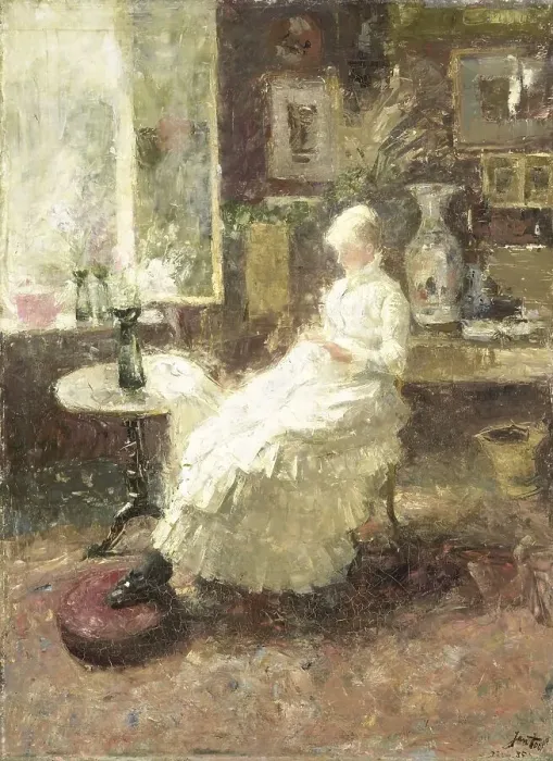 Framed Print : Annie Hall at Lissadell, Surrey, 1885. Creator: Jan Toorop Framed Print : Annie Hall at Lissadell, Surrey, 1885. Creator: Jan Toorop