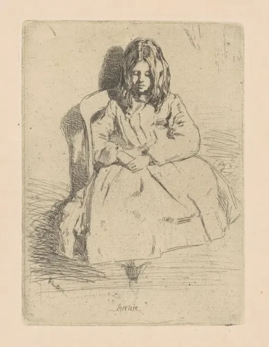 Framed Print : Annie, Seated, 1858 / 1859. Creator: James Abbott McNeill Whistler Framed Print : Annie, Seated, 1858 / 1859. Creator: James Abbott McNeill Whistler