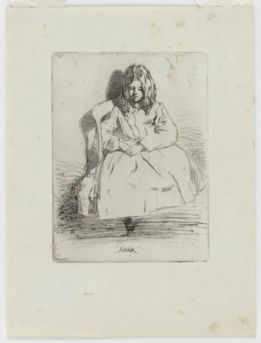 Framed Print : Annie, Seated, 1858. Creator: James Abbott McNeill Whistler
