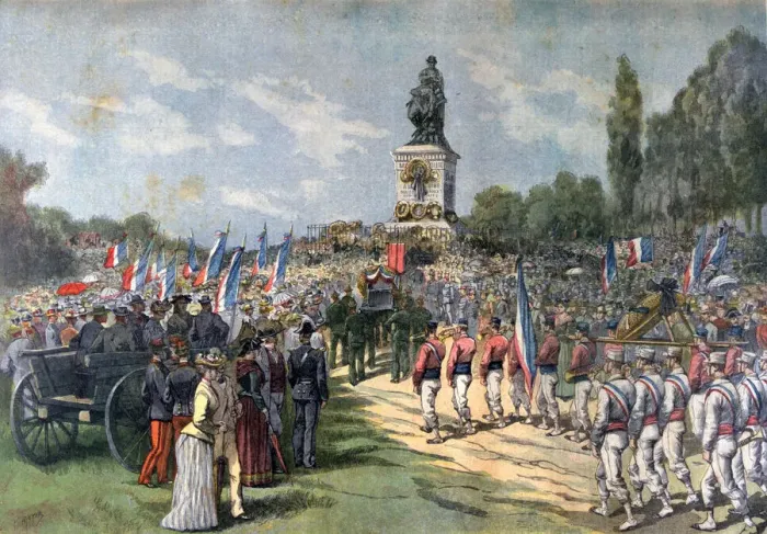 Framed Print : Anniversary of the Battle of Mars-la-Tour, 16 August 1870, (1892). Artist: Henri Meyer Framed Print : Anniversary of the Battle of Mars-la-Tour, 16 August 1870, (1892). Artist: Henri Meyer