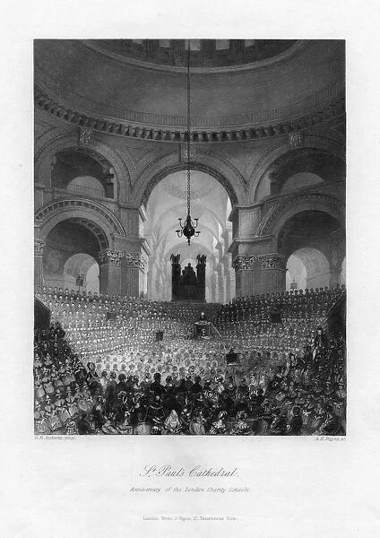 Anniversary of the London Charity Schools, St Pauls Cathedral, London, 19th century. Artist: AH Payne
