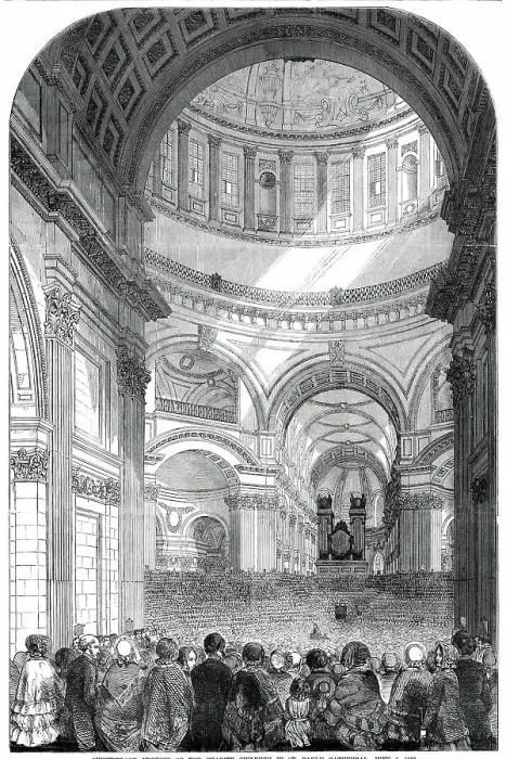 Framed Print : Anniversary Meeting of the Charity Children in St. Paul's Cathedral, Jun 6, 1850. Creator: Unknown Framed Print : Anniversary Meeting of the Charity Children in St. Paul's Cathedral, Jun 6, 1850. Creator: Unknown