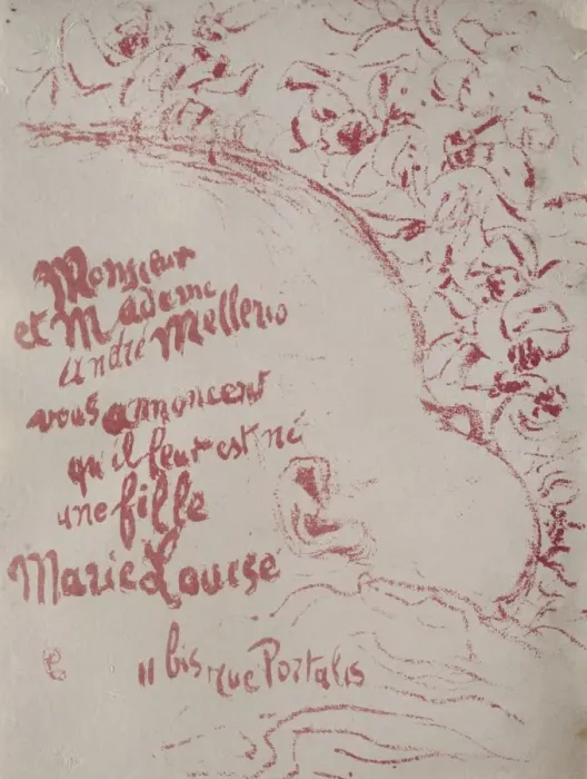 Framed Print : Announcement of a birth, 1898. Creator: Pierre Bonnard (French, 1867-1947) Framed Print : Announcement of a birth, 1898. Creator: Pierre Bonnard (French, 1867-1947)