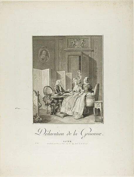 Announcement of Pregnancy, from Monument du Costume Physique et Moral de la fin... 1776. Creators: Pietro Antonio Martini, Laurent-François Prault