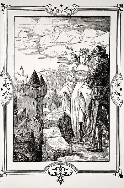 Annoure brought the King out upon the battlements, 1905. Artist: Dora Curtis