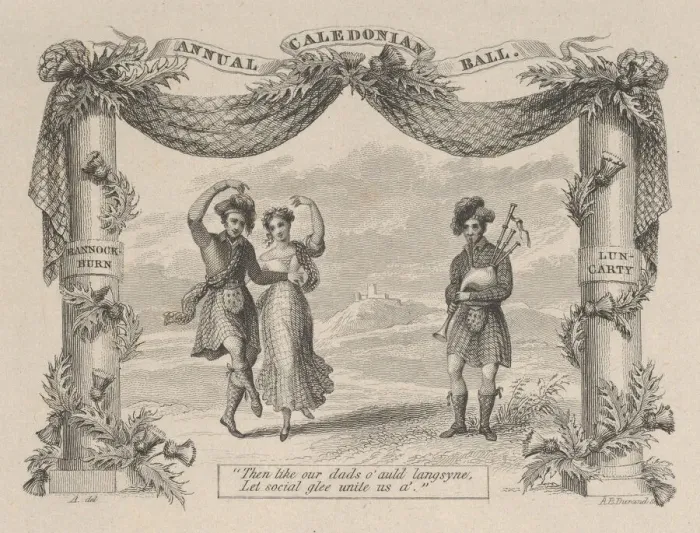 Framed Print : Annual Caledonian Ball Ticket, 19th century. Creator: Asher Brown Durand Framed Print : Annual Caledonian Ball Ticket, 19th century. Creator: Asher Brown Durand