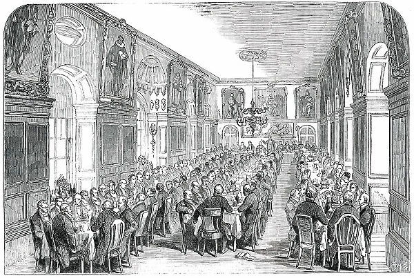 Annual Dinner of the Governors of Bridewell and Bethlem Hospitals, in the Hall, Bridewell, 1850. Creator: Unknown