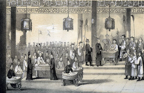 The annual festival celebrating the emperors birthday, revived by Kublai-Khan, 1847. Artist: B Clayton