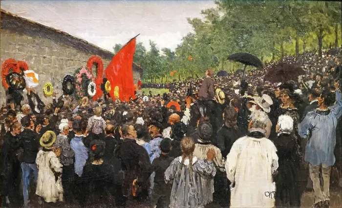 Framed Print : The Annual Memorial Meeting at the Pere-Lachaise Cemetery in Paris, 1883. Creator: Repin, Ilya Yefimovich (1844-1930) Framed Print : The Annual Memorial Meeting at the Pere-Lachaise Cemetery in Paris, 1883. Creator: Repin, Ilya Yefimovich (1844-1930)