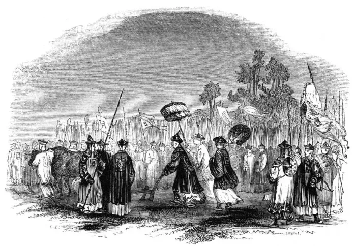 Framed Print : The annual spring festival, 1847. Artist: Evans Framed Print : The annual spring festival, 1847. Artist: Evans