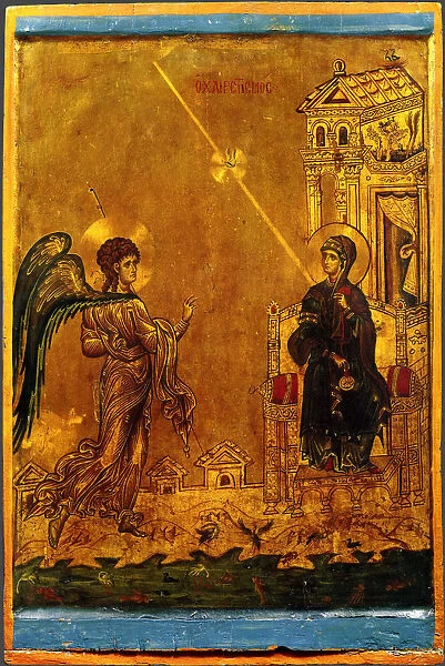 The Annunciation, 12th century. Artist: Byzantine icon