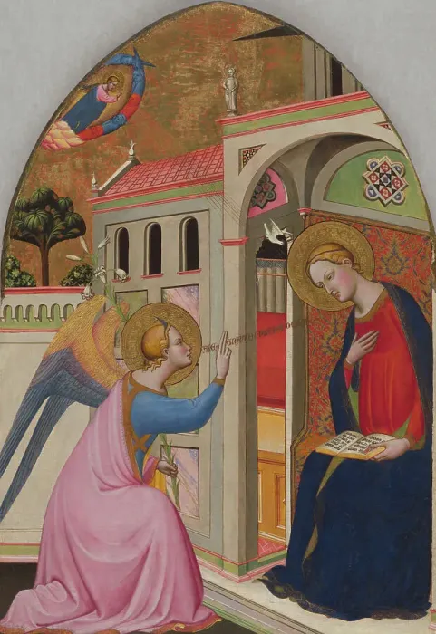 Framed Print : The Annunciation, about 1390-1395. Creator: Tommaso del Mazza Framed Print : The Annunciation, about 1390-1395. Creator: Tommaso del Mazza