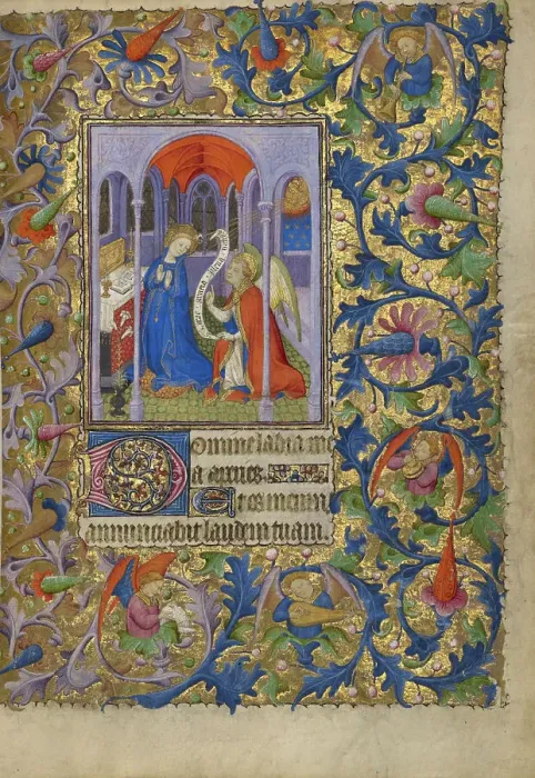 Framed Print : The Annunciation, about 1410. Creator: Unknown Framed Print : The Annunciation, about 1410. Creator: Unknown