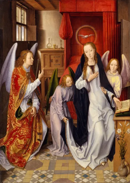 Framed Print : The Annunciation, 1480-89. Creator: Hans Memling Framed Print : The Annunciation, 1480-89. Creator: Hans Memling