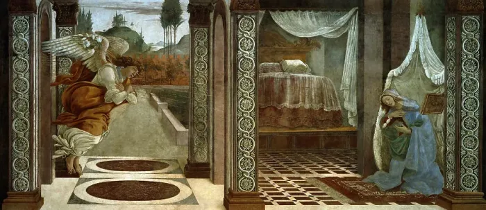Framed Print : The Annunciation, 1481. Creator: Botticelli, Sandro (1445-1510)