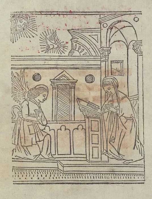 Framed Print : The Annunciation, 1497. Creator: Unknown Framed Print : The Annunciation, 1497. Creator: Unknown