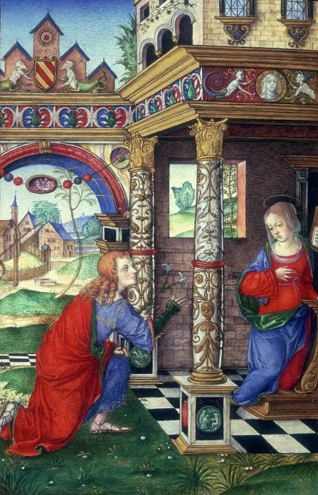Framed Print : The Annunciation, 1500. Creator: Matteo da Milano Framed Print : The Annunciation, 1500. Creator: Matteo da Milano