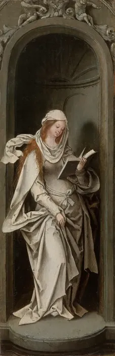 Framed Print : The Annunciation, 1519. Creator: Master of the Antwerp Adoration Framed Print : The Annunciation, 1519. Creator: Master of the Antwerp Adoration
