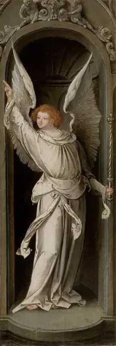Framed Print : The Annunciation, 1519. Creator: Master of the Antwerp Adoration Framed Print : The Annunciation, 1519. Creator: Master of the Antwerp Adoration
