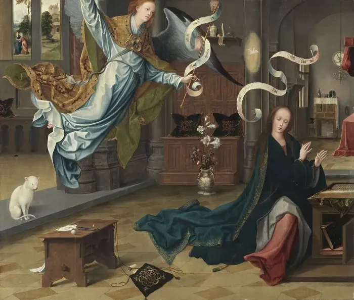 Framed Print : The Annunciation, 1520. Creator: Jan de Beer Framed Print : The Annunciation, 1520. Creator: Jan de Beer