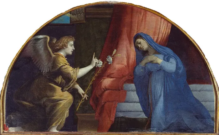 Framed Print : The Annunciation, 1532. Creator: Lotto, Lorenzo (1480-1556) Framed Print : The Annunciation, 1532. Creator: Lotto, Lorenzo (1480-1556)