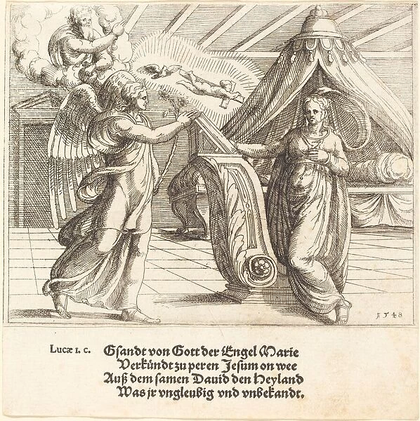The Annunciation, 1548. Creator: Augustin Hirschvogel