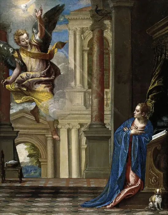 Framed Print : The Annunciation, 1580. Creator: Paolo Veronese Framed Print : The Annunciation, 1580. Creator: Paolo Veronese