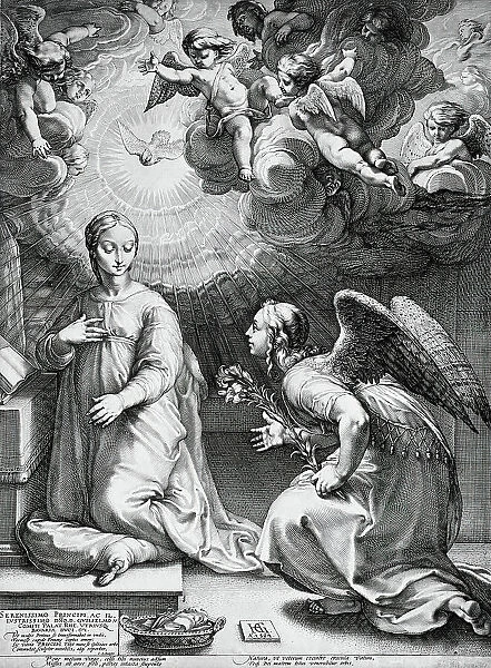 The Annunciation, 1594. Creator: Hendrik Goltzius