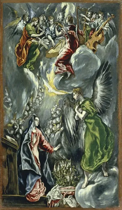 Framed Print : The Annunciation, 1596. Creator: El Greco Framed Print : The Annunciation, 1596. Creator: El Greco