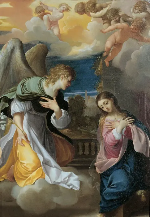 Framed Print : The Annunciation, 1603-1604. Creator: Carracci; Lodovico (1555-1619)