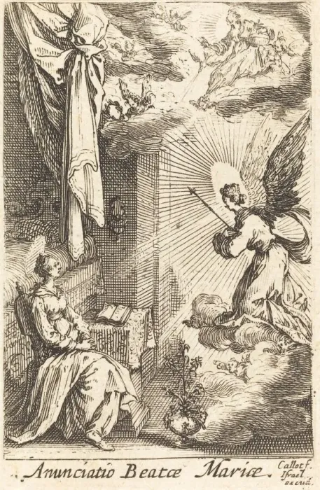 Framed Print : The Annunciation, in or after 1630. Creator: Jacques Callot Framed Print : The Annunciation, in or after 1630. Creator: Jacques Callot