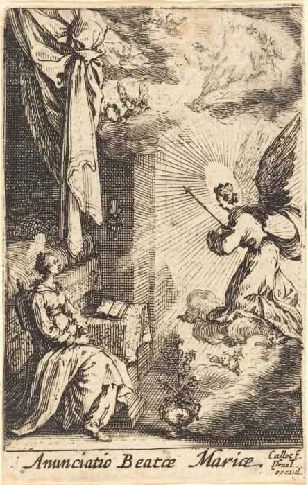 Framed Print : The Annunciation, in or after 1630. Creator: Jacques Callot Framed Print : The Annunciation, in or after 1630. Creator: Jacques Callot
